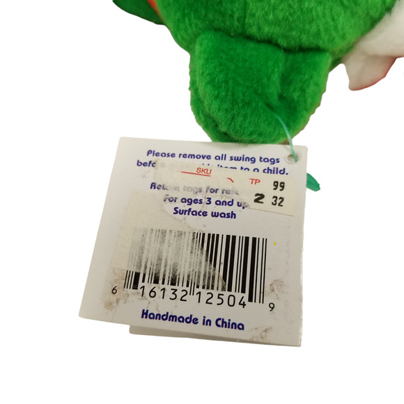 Salvinos Bamm Beanos Plush Green Bear Beanie Alex Rodriguez Santa Hat Holly 1998 - Picture 5 of 8